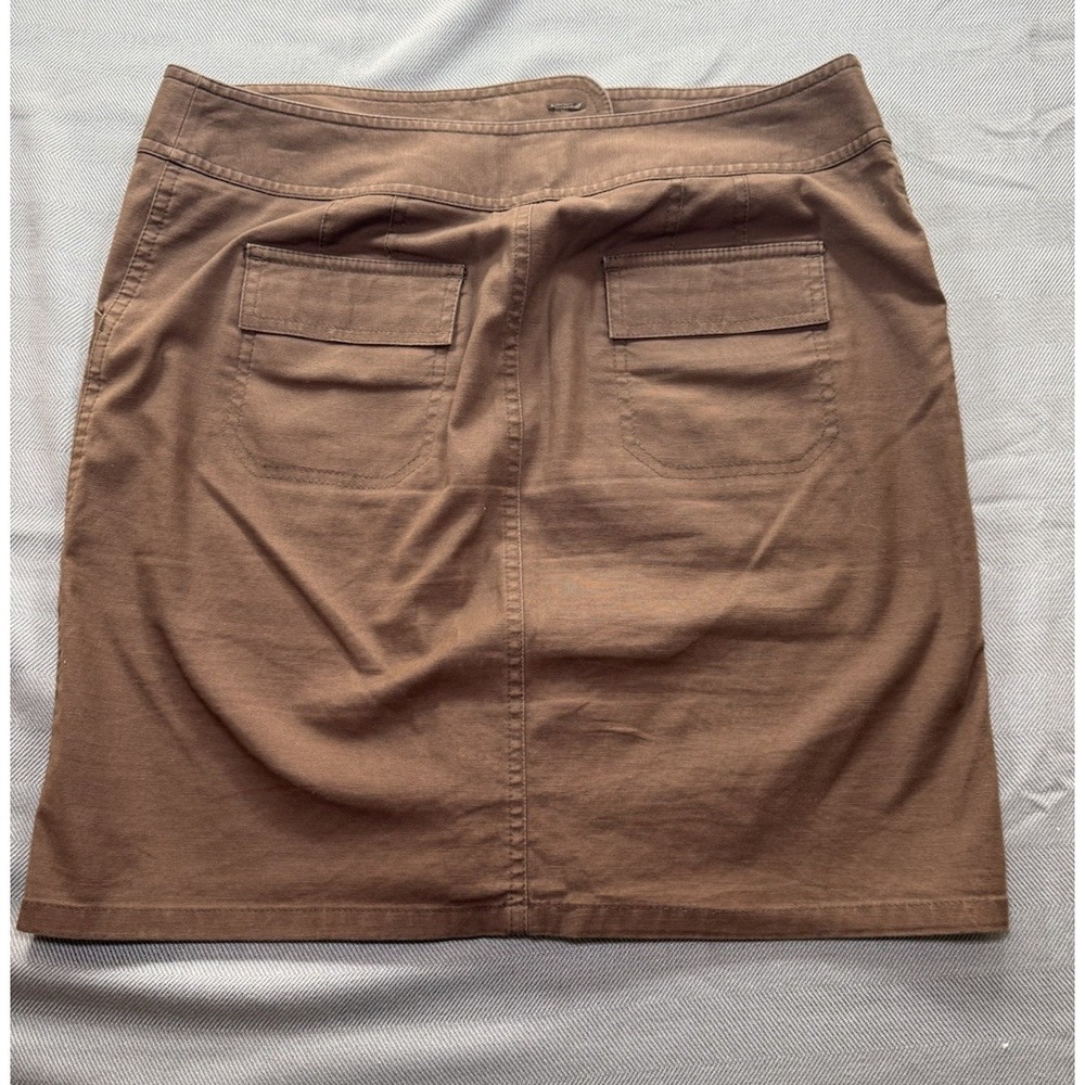 ANN TAYLOR LOFT WOMENS COTTON SKIRT SIZE 6 Brown - Picture 2 of 7